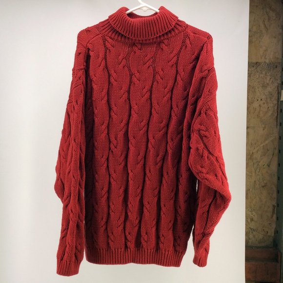 Club Monaco - Turtleneck Knit Sweater - Red - Men's Medium - Picture 4 of 9